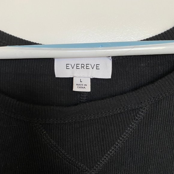 Evereve black waffle knit button sleeve - Picture 3 of 3